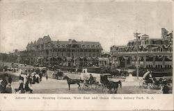 Asbury Avenue, Showing Coleman, West End and Ocean Hotels Postcard