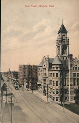 Looking Along Main Street Wichita, KS Postcard Postcard Postcard