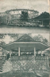 Band Stand and Roller Coaster, Wonderland Park Postcard