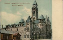 Central Fire Station and City Hall Wichita, KS Postcard Postcard Postcard