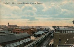 Bird's Eye View, Jobbing District Wichita, KS Postcard Postcard Postcard