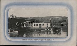 Barge Canal View St. Johnsville, NY Postcard Postcard Postcard