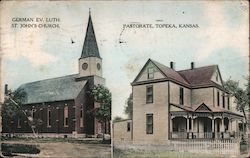 Germany Ev. Luth. St. John's Church, Pastorate Topeka, KS Postcard Postcard Postcard