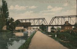 Trolley Bridge Across Canal Lyons, NY Postcard Postcard Postcard