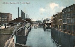 Looking Along Erie Canal Postcard