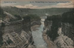 Portage Bridge from Inspiration Point, Letchworth Park Hunt, NY Postcard Postcard Postcard