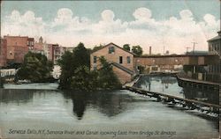 Seneca River and Canal looking East from Bridge Street Bridge Seneca Falls, NY Postcard Postcard Postcard