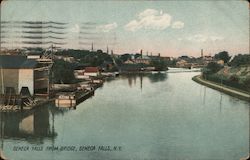 View of Town From Bridge Postcard