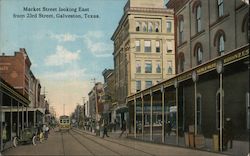 Market Street Looking East From 23rd Street Galveston, TX Postcard Postcard Postcard