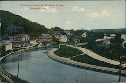 Erie Canal Looking West to Bridge Postcard