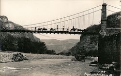 Puente de Arcadione - people and animals/horses crossing bridge over river Postcard