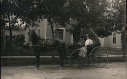 Couple in Horse & Buggy Postcard