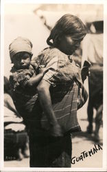 Woman Carrying Child Postcard