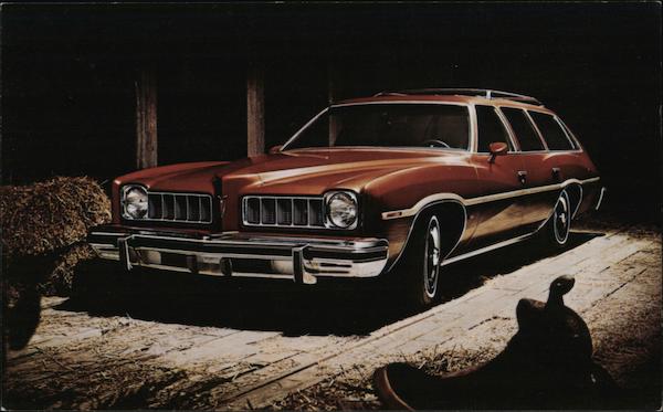 1974 Pontiac Luxury LeMans Safari Cars Postcard