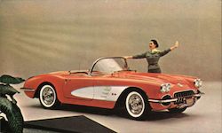 1958 Chevrolet Corvette Cars Postcard Postcard Postcard