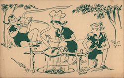 Out Door Cookery Postcard