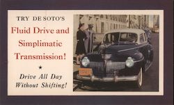 1941 De Soto - Fluid Drive and Simplimatic Transmission Cars Postcard Postcard Postcard