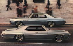 1969 Buick LeSabre Custom 4-Door Hartop and LeSabre 4-Door Sedan Cars Postcard Postcard Postcard