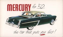 '52 Mercury Cars Postcard Postcard Postcard