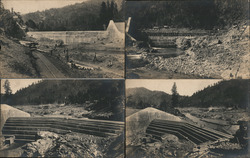 Lot of 4: Dam Under Construction, California/Northwest? Occupational Postcard Postcard Postcard