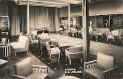 Lounge S.S. Lurline Postcard