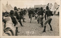 Soldier Running Through Camp Army Postcard Postcard Postcard