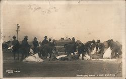 Stuffing Beds, Camp Kearny San Diego, CA Kerrny Photo Postcard Postcard Postcard