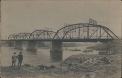 A Truss Bridge Over A River or Canal Postcard