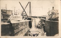 Canal Construction Postcard