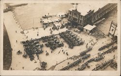 Multiple Caissons Await the Arrival of WWI Dead World War I Postcard Postcard Postcard