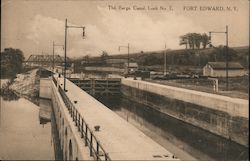 The Barge Canal Lock No 7 Fort Edward, NY Postcard Postcard Postcard