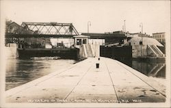 Lower End of Barge Canal Locks Whitehall, NY P.J Novak Postcard Postcard Postcard