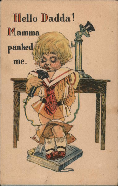Girl Spanked By Mother Spanking Postcard 9031