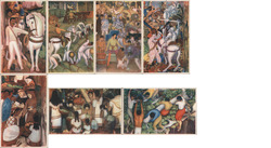 Set of 7: Diego Rivera Paintings Mexico Art Postcard Postcard Postcard