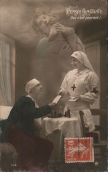 Pensee Constante - Oui C'est Pour Eux! WWI Red Cross Postcard Postcard Postcard