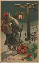 A Merry Christmas - Santa Claus, German Postcard Postcard Postcard