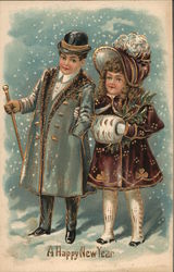 A Happy New Year, Embossed Children Postcard Postcard Postcard