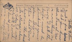 Desert Training Center From California Postcard