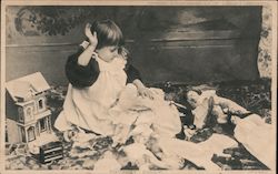 Girl Spanking Dolls Postcard