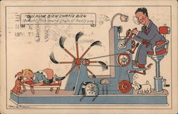 Man Spanking Boy Spanking Machine Postcard