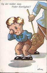 Child Spanked By Man Postcard