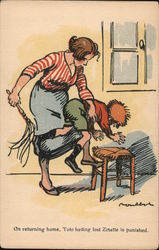 Mother Spanking Son Postcard Postcard Postcard