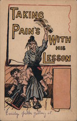 Woman Spanking Boy Postcard Postcard Postcard