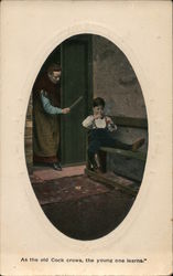 Woman Spanks Boy Postcard