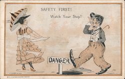 Safety First - Watch Your Step Postcard