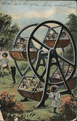 Babies riding a Ferris wheel Multiple Babies Postcard Postcard Postcard