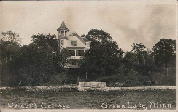 Spicer's Cottage Green Lake, MN Postcard