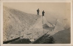 Railroad Tracks Through 12 feet of snow Postcard