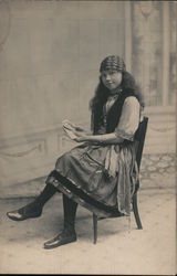 Gypsy Girl with Playing Cards Women Postcard Postcard Postcard