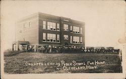 Children Leaving Public School for Home Cleveland, MN Postcard Postcard Postcard